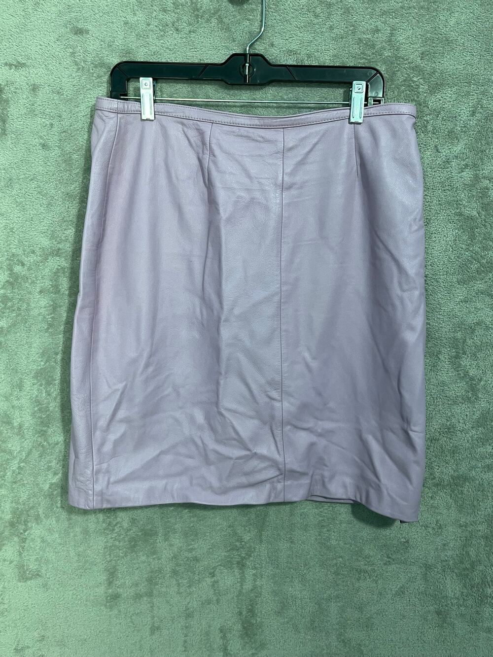 VTG Y2K Mixit Leather Mini Skirt Size 14 Lavender Pastel Club Cyber Punk